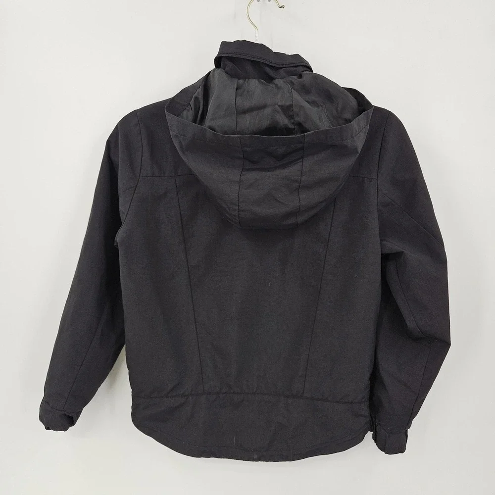 Levi's Jacket boys S Youth‎ Black Hooded Zip Front Chest Pockets Stowaway Hood